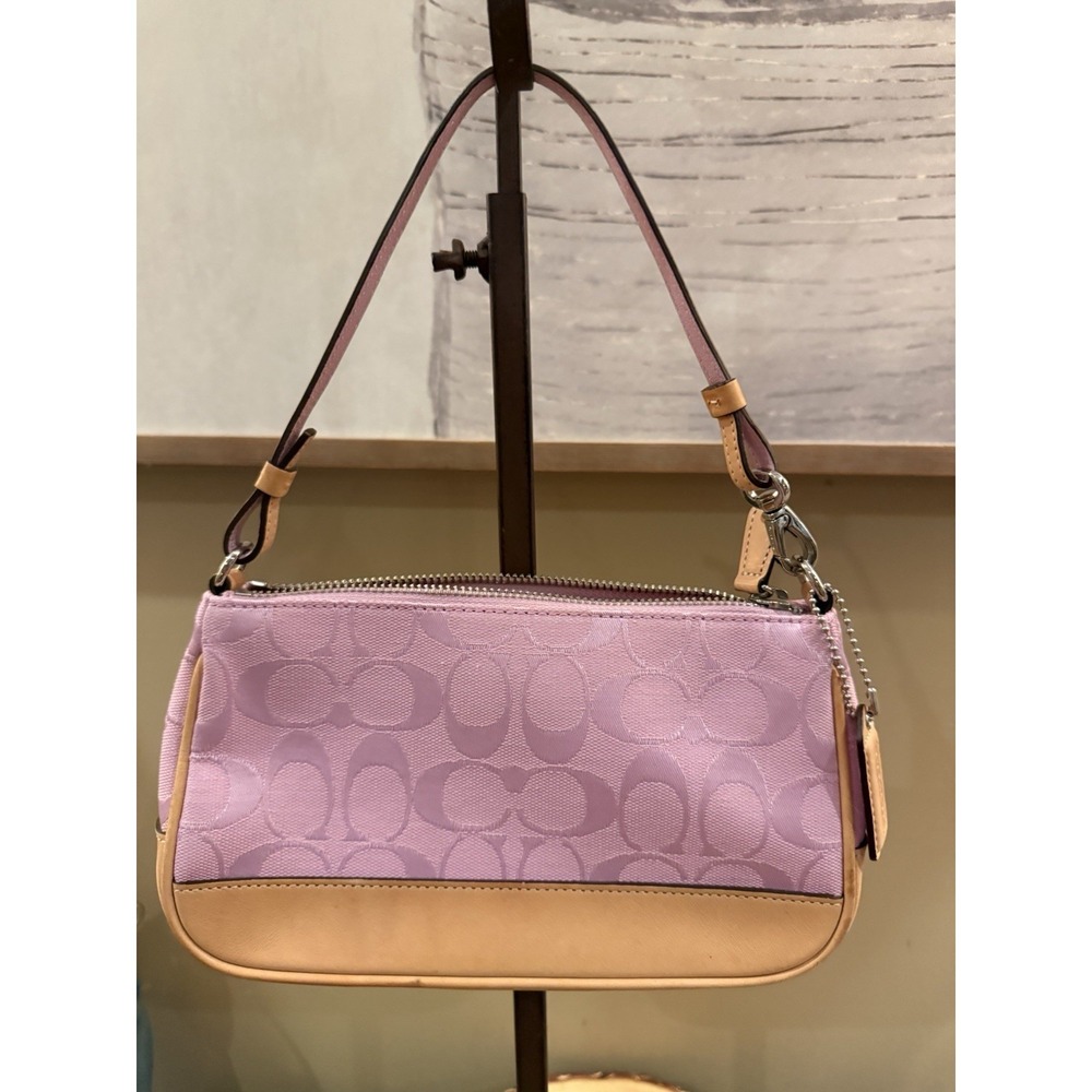 Coach Signature Mini Demi Bag Canvas Leather Bubblegum Pink 6094 Y2K Vintage - Picture 6 of 16